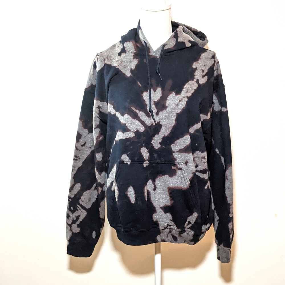 Navy Reverse Tie Dye Hooded Sweatshirt - Picture 2 of 5